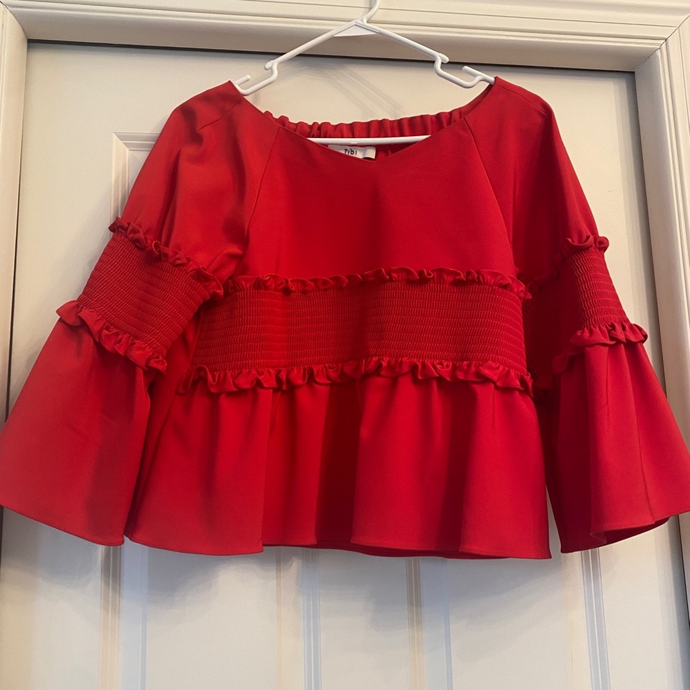 Tibi cropped ruffle top